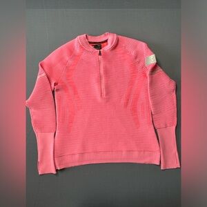 Under Armour Pink Orange Stripe Ribbed Intelli Knit Top Size L